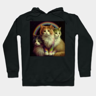 vintage rainbow cats Hoodie